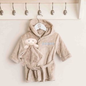 Biscuit Brown Embossed Gown & Comforter Gift Set