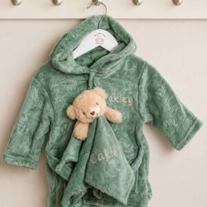 Sage Green Embossed Gown & Comforter Gift Set