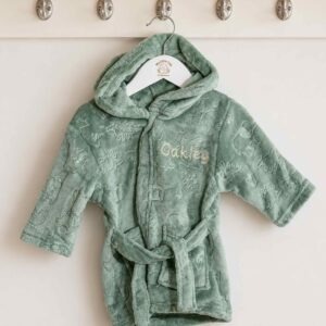 Sage Green Embossed Hooded Gown